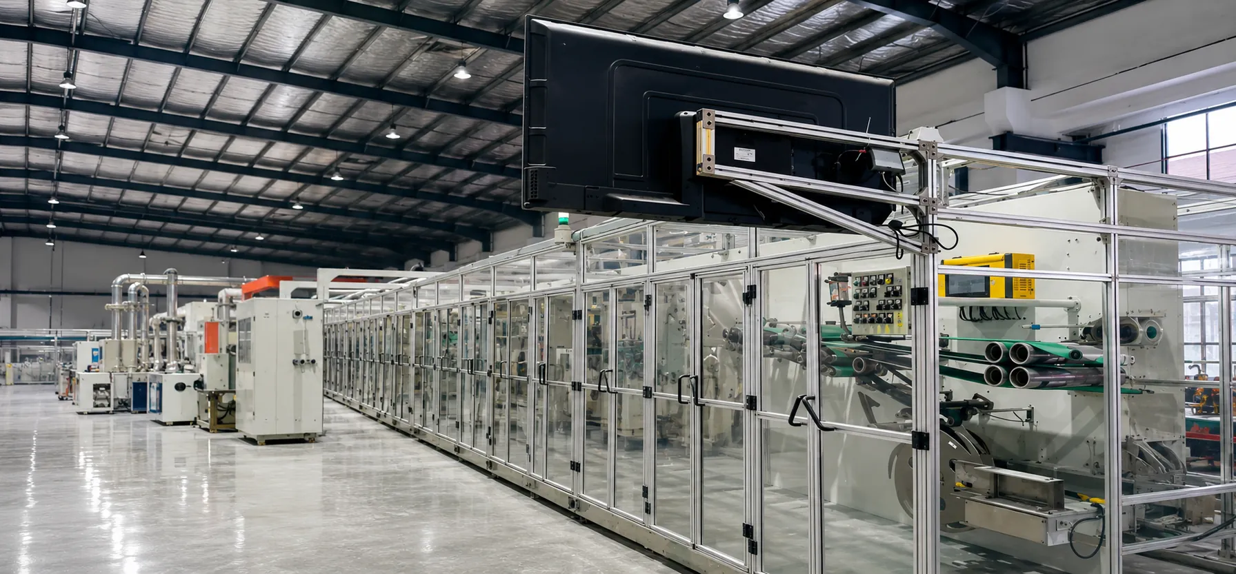 Adult diaper manufacturing line at a Golden Years partner facility in India